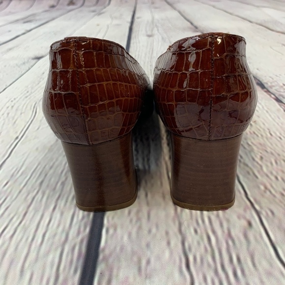 Velluto Brown Italian Snake Skin Leather Heels - Picture 5 of 6